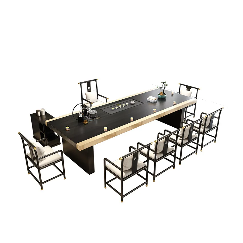 

New Chinese Zen tea drinking tea table table one body log table chair