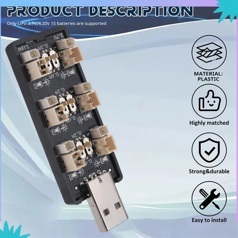 ABZW 3X 1S يبو بطارية شاحن يو اس بي 3.7 فولت/4.20 فولت 6 قناة 1S يبو شاحن مايكرو JST 1.25 JST-PH 2.0 MCX MCPX موصلات