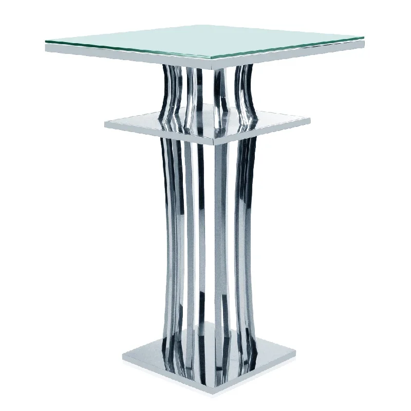 طاولة بار فاخرة لحفلات الزفاف عالية الجودة من zz طاولة كوكتيل مربعة من الفولاذ المقاوم للصدأ باللون الذهبي لفندق الحدث