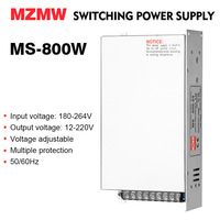 MZMW Switching Power Supply MS-800W 180V-264V AC/DC 12V 15V 24V 36V 48v 60V 72V 80V 110V 150V 220V Voltage Adjustable SMPS