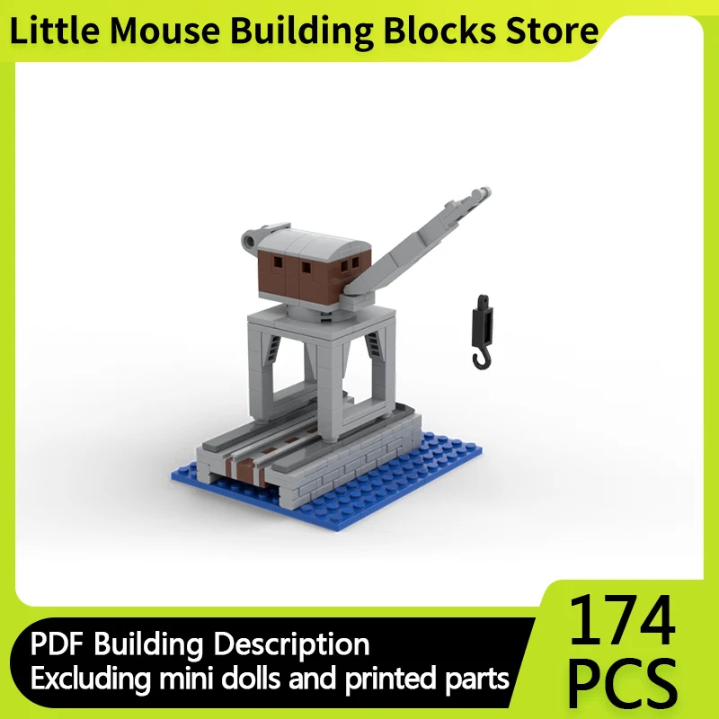 City Car Model MOC Building Bricks Micro Scale Dock Crane Modular Technology Gifts Holiday Assemble Toys Suit Display
