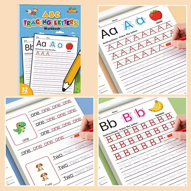 26 Alphabet Tracing Letter Workbook Handwriting Exercise Book for Preschool Children Letter Skills Development Calligraphy