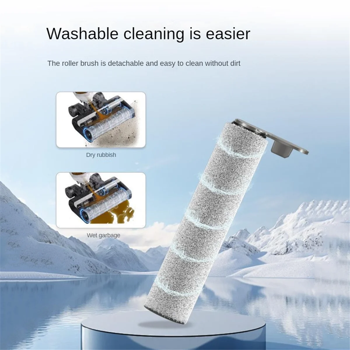 Sikat Roller pengganti vakum, untuk Midea GX5 Pro / X6 Pro / G9 lantai Scrubber spons Yang dapat dicuci