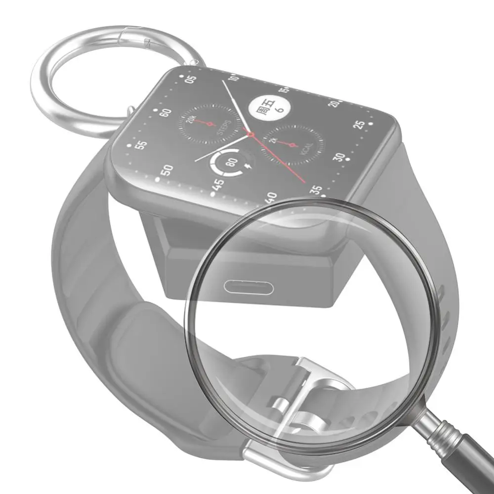 

1-5pcs Magnetic Portable Charger Watch Charger with Keychain Type-C/Micro Port for Oneplus Watch2 OPPO Watch X/4pro/3 Pro/3/2/SE