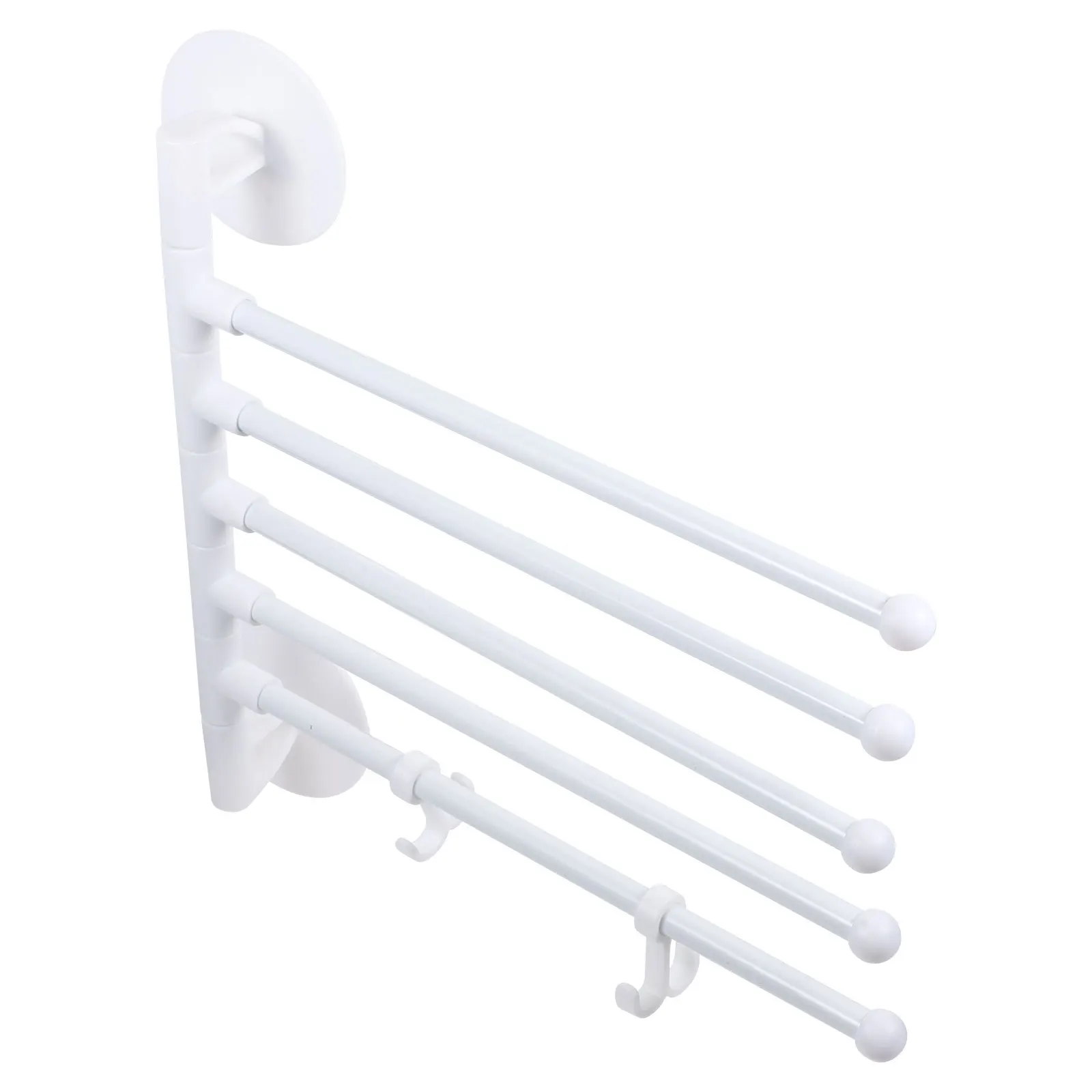 

1 Set Rotating Towel Bar Stainless Steel No Drill Wall Mount Bathroom Organizer For Kitchen Bath Towel Rack Storage Shelf Holder
