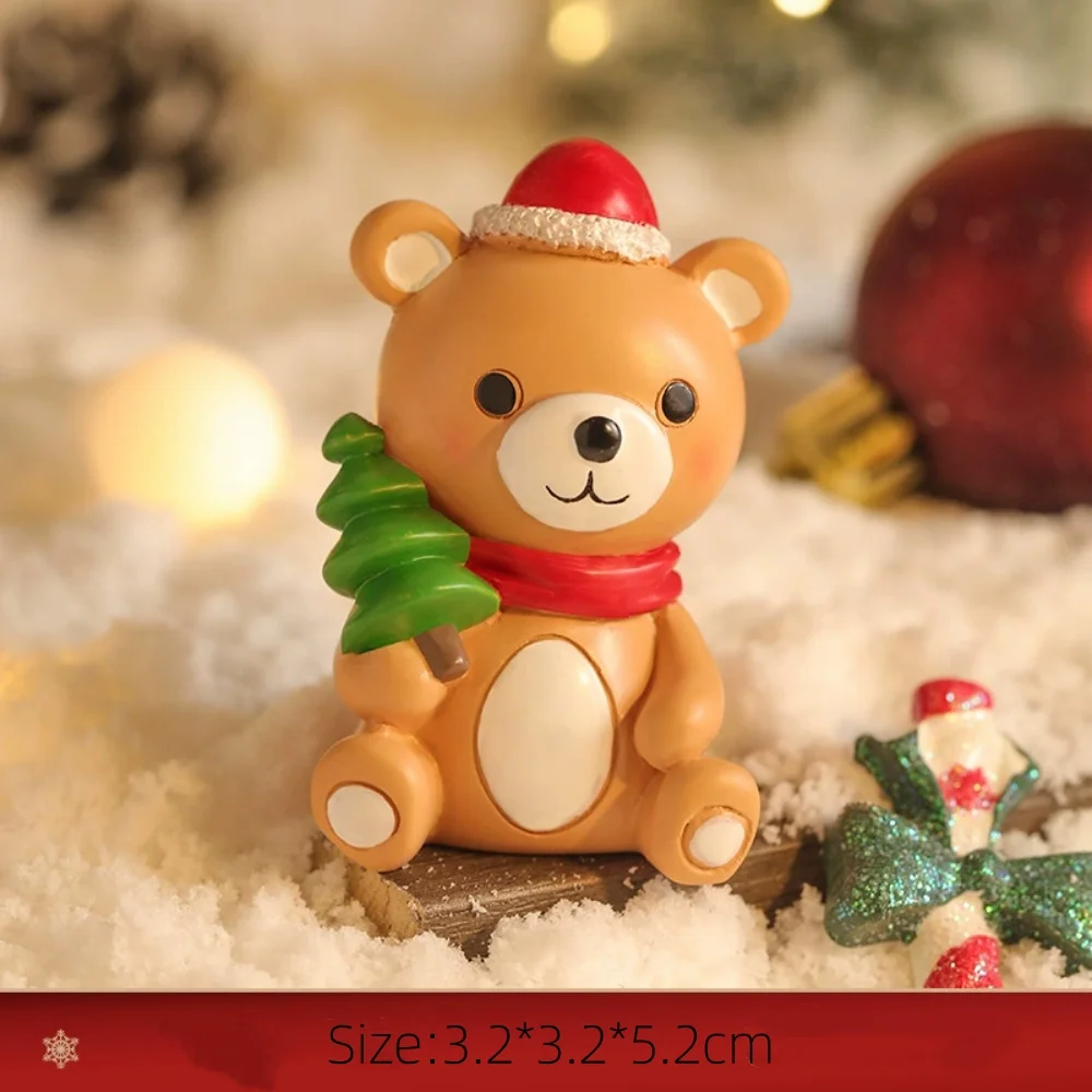 زينة عيد الميلاد سانتا ثلج شجرة عيد الميلاد الأيائل مصغرة المشهد الحلي الشتاء عيد الميلاد المشهد شاشة مكتبية 2025 #6