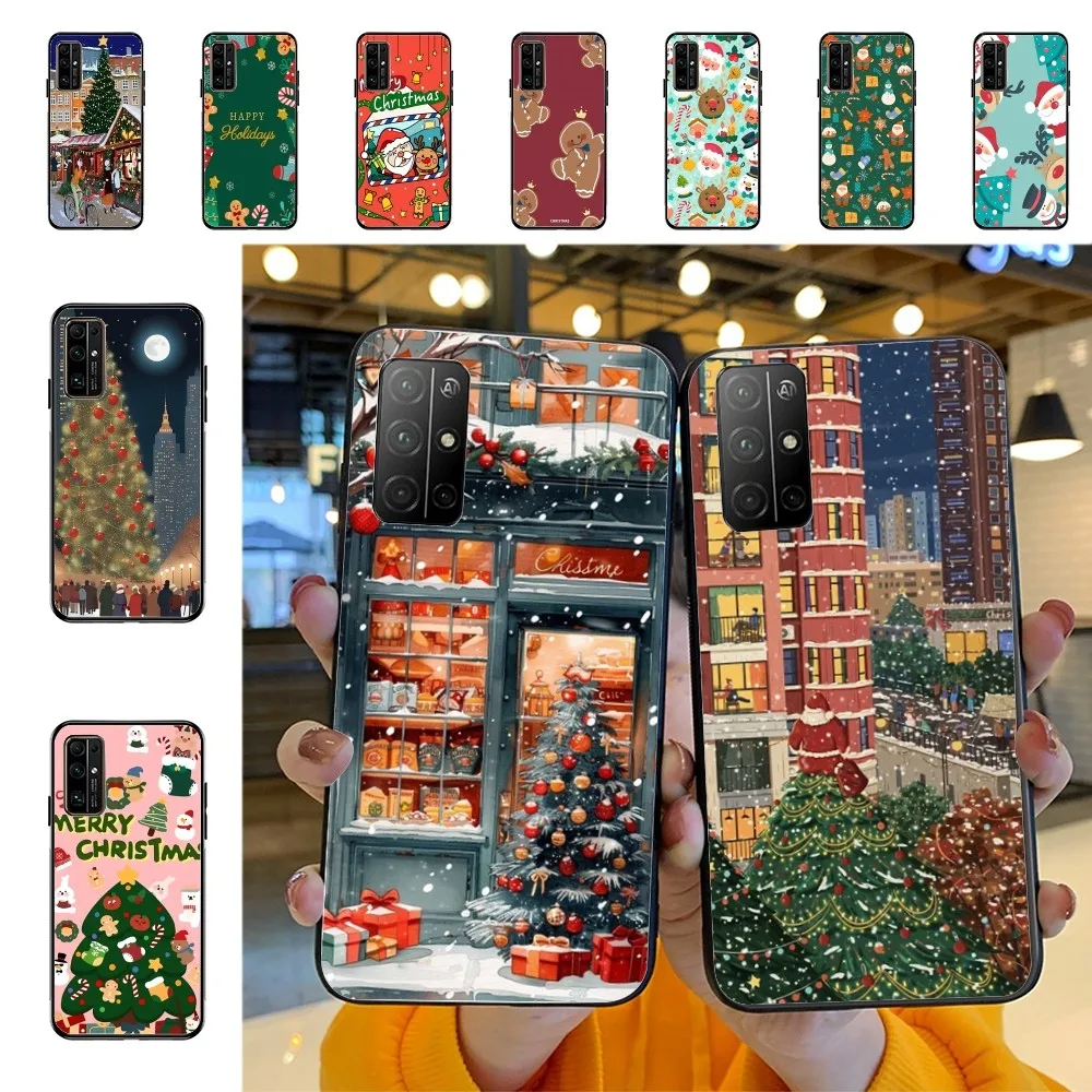 Christmas Cartoon New Year Phone Case For Huawei Y9 6 7 5 Prime Enjoy 7s 7 8 plus 7a 9e 9plus 8E Lite Psmart Shell