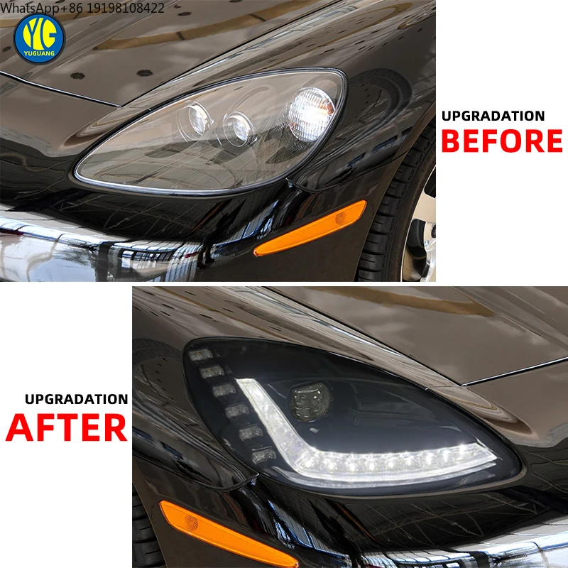 YU GUANG for Chevrolet Corvette C6 Generation 2005-2013 Automotive Headlamp Full Emitting Diode Angel DRL Headlights