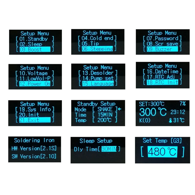 STM32 2.1S OLED T12 Solder Iron Temperature Controller Welding Tools Electronic Soldering Wake-Sleep Shock 110-240V