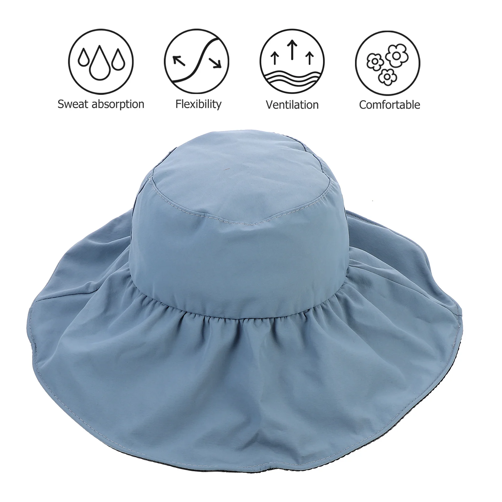 

Vinyl Bucket Women Sunbonnet Female Sun Hat Lightweight Summer Foldable Breathable Anti UV Fishing Hat Outdoor
