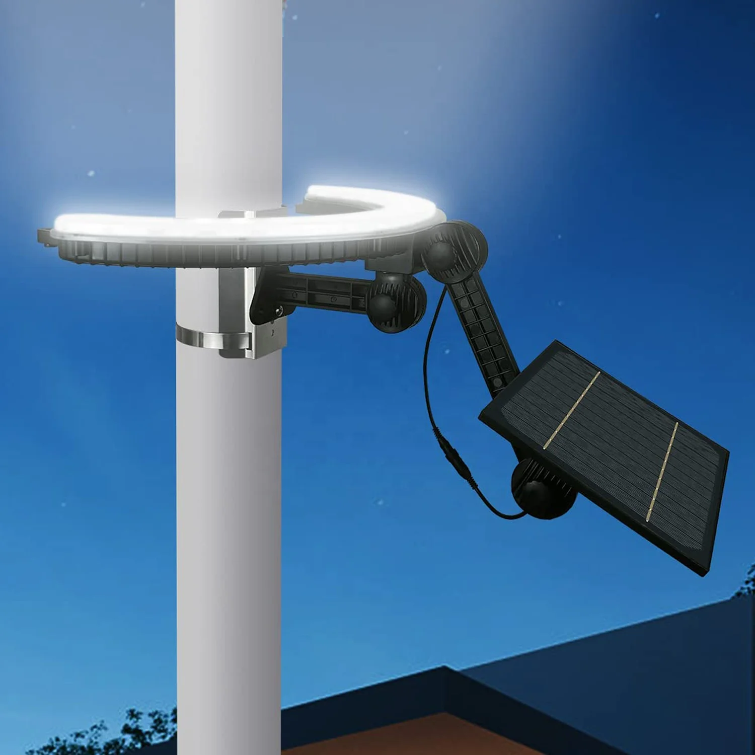 

Rotatable Hoop Pole Light IP65 Waterproof Ring Spotlight Adjustable Hug Tree Lamp Solar Hugging Post Light