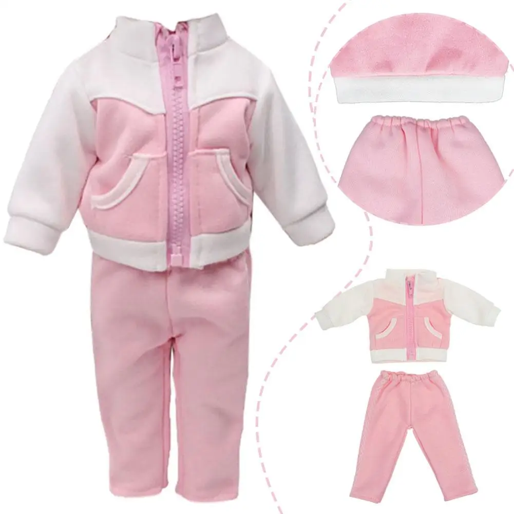 Ropa de invierno para muñeca bebé, abrigo largo rosa, ropa para muñeca de niña de 18 pulgadas, prendas de vestir, juguetes, accesorios de ropa