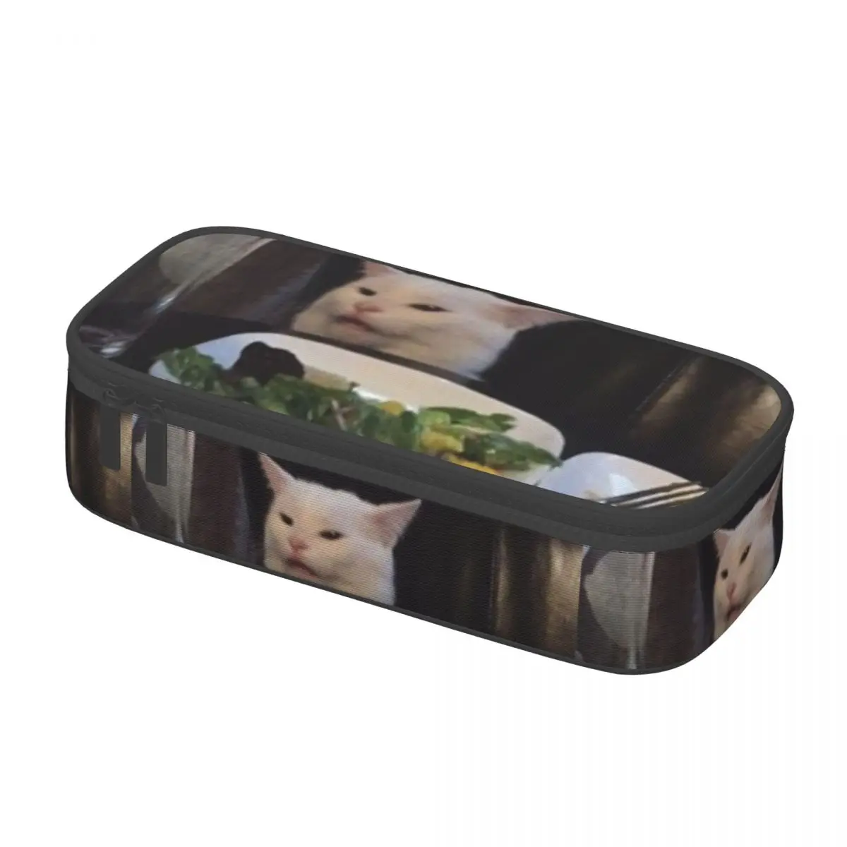 Imagem -03 - Salad Cat Meme Kawaii Pencil Case Grande Caixa de Armazenamento para Estudantes Papelaria para Menina e Menino Personalizado