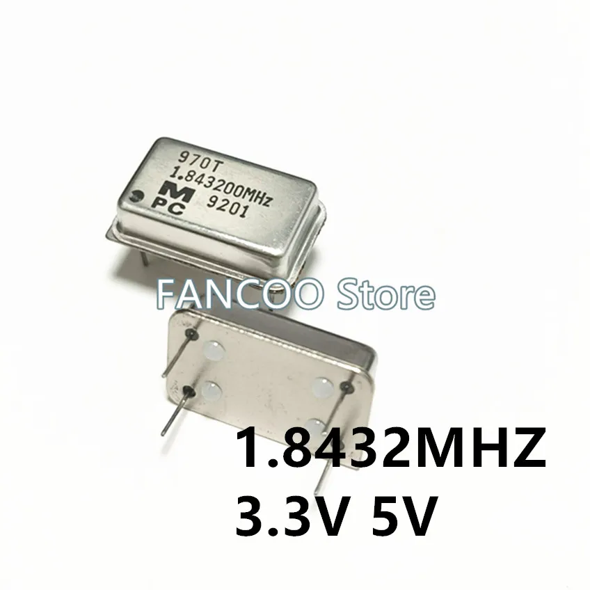 5pcs 1.8432M 1.8432MHZ 1.8432 Crystal 1.843200MHZ Oscillator Active OSC DIP-4 Rectangle Full Size 3.3V 5V 1.843200M