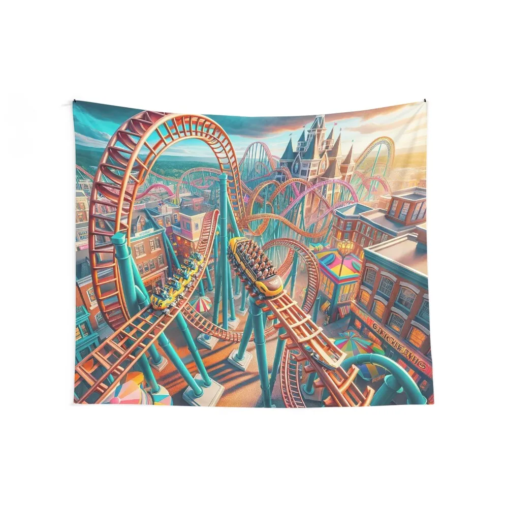 Thrills at Hershey Park Tapestry Room Decoration Korean Style Wall Carpet Bed Room Decoration Decor Home Tapestry