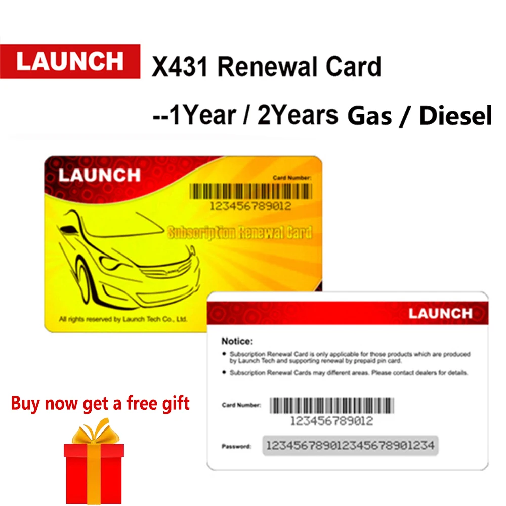 LAUNCH Renewal Card/Update Card/Pin Card Extend 1/2 Years' Update Service for x431 V+/V/PROS Mini/PRO Mini/PRO/PROS/PRO3S/Diagun