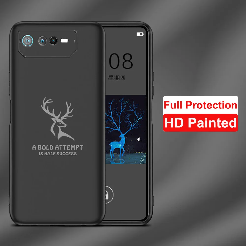 ROG6D Case For ROG 6D Ultimate Cover Soft TPU Case HD Deer Pattern TPU Phone Case For Asus ROG 6D Prottective Shell