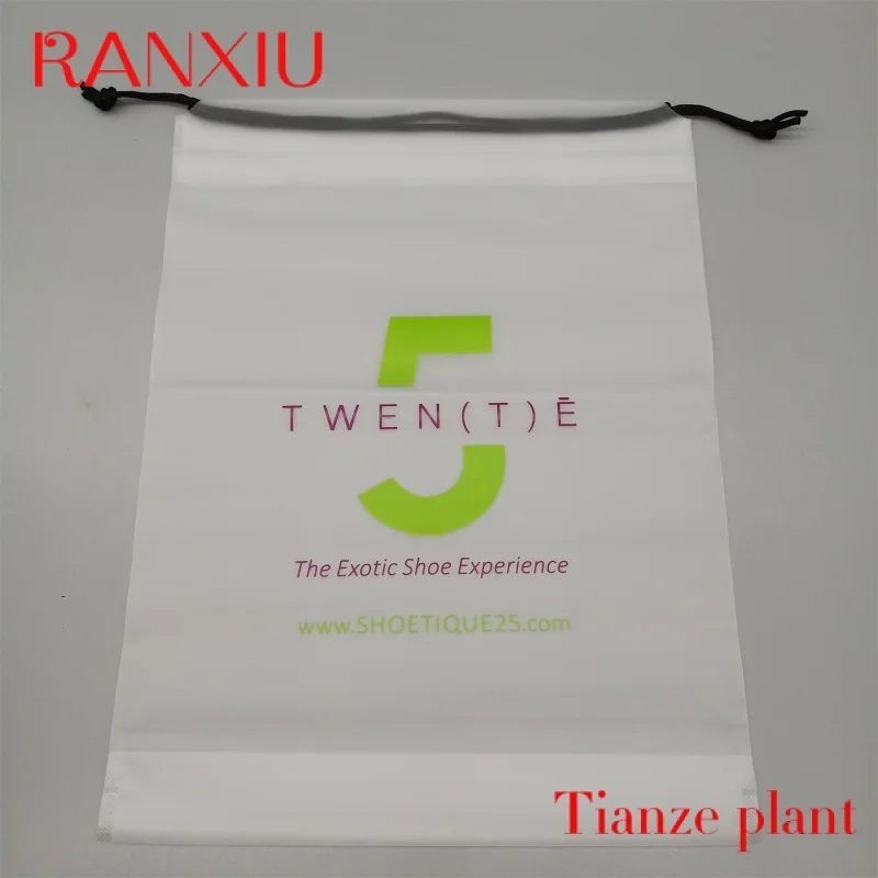 Custom Custom large eco friendly drawstring bag Plastic Frosted Bags Packaging poly Bag for clothes