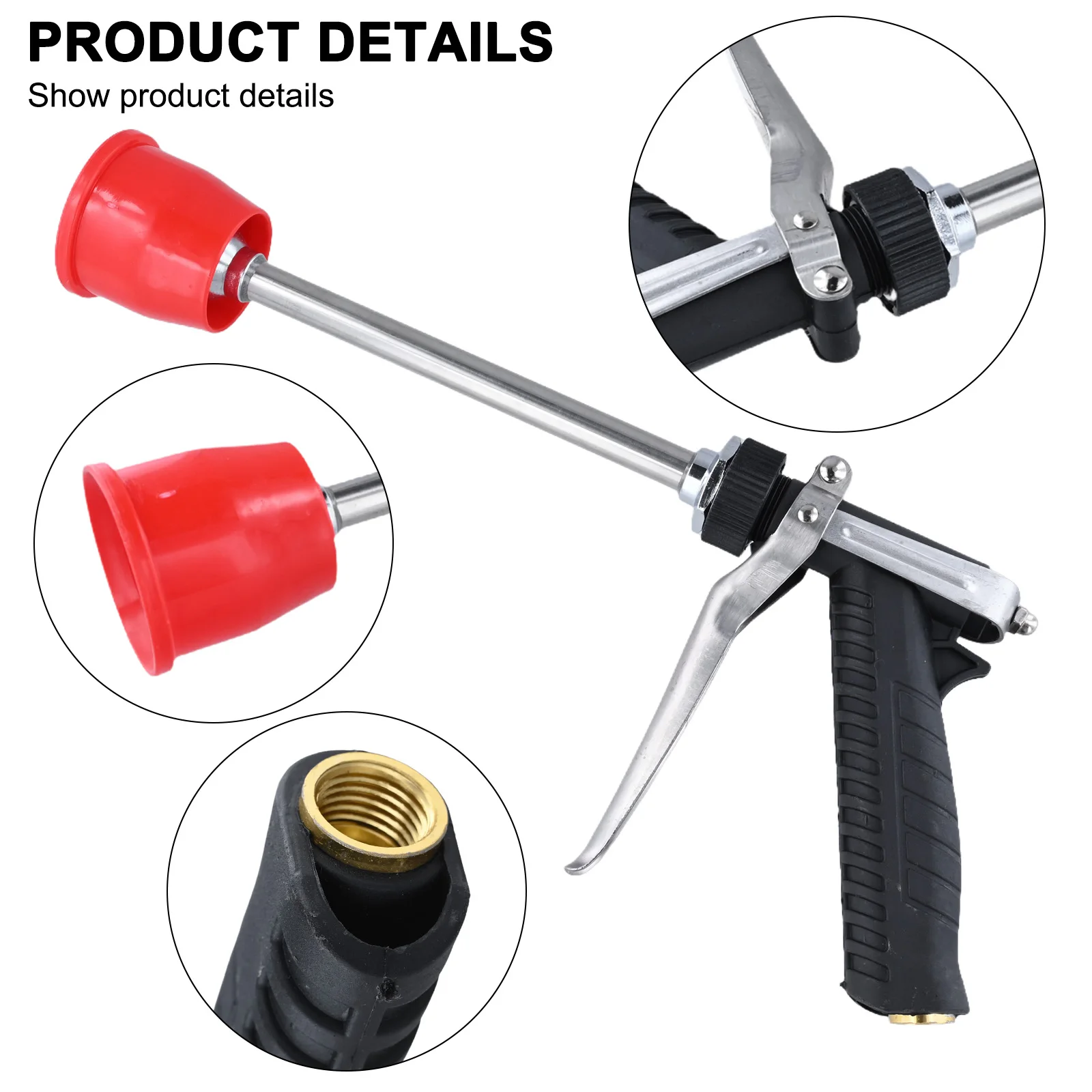 High Pressure Sprayer Nozzle For Garden Irrigation, Alloy Booster Water Sprayer For Car Washing AC Cleaning, 7m Spray Distance,