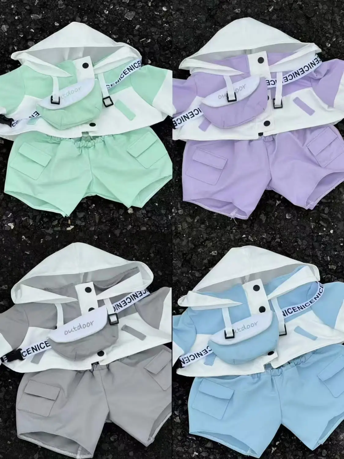 40cm 4色展開 ジャケットシリーズ コットン製 ぬいぐるみ 可愛い人形服 座り人形 ベビー服セット ギフト おもちゃ 子供向け 友達へのプレゼント クールなセット