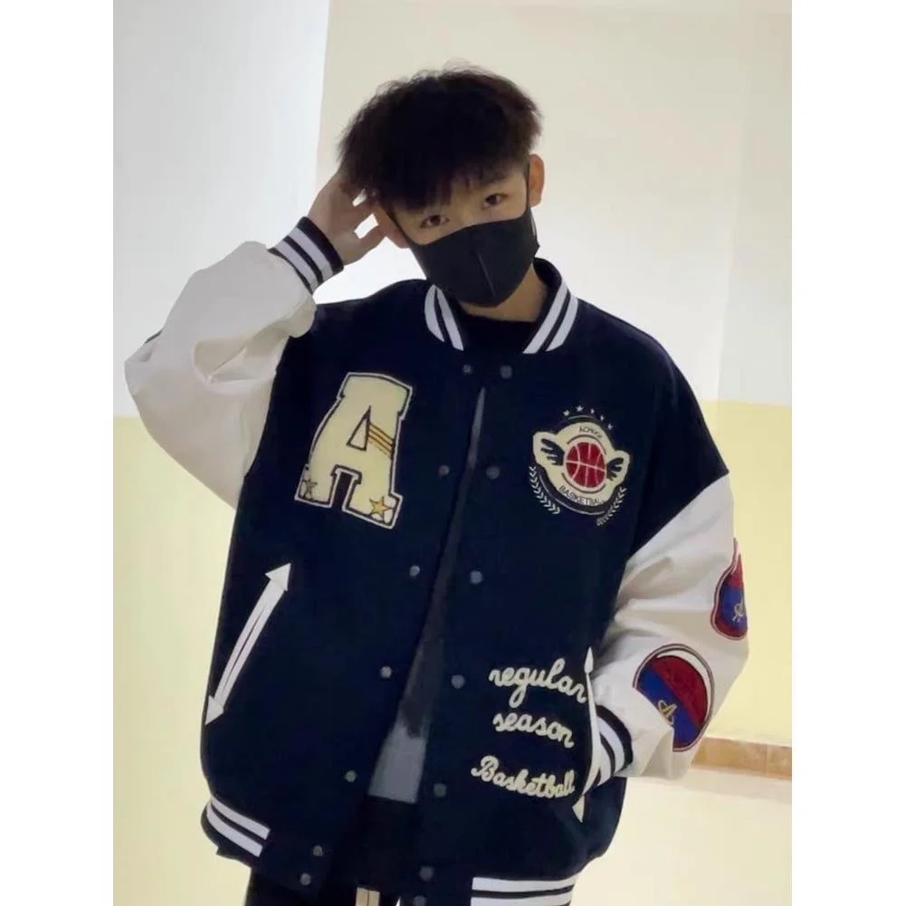 

Towel Embroidery Letter Baseball Jaet High Street Sle ex Long Sve Outdoor Windbreaker Simple Design Autumn Winter ...