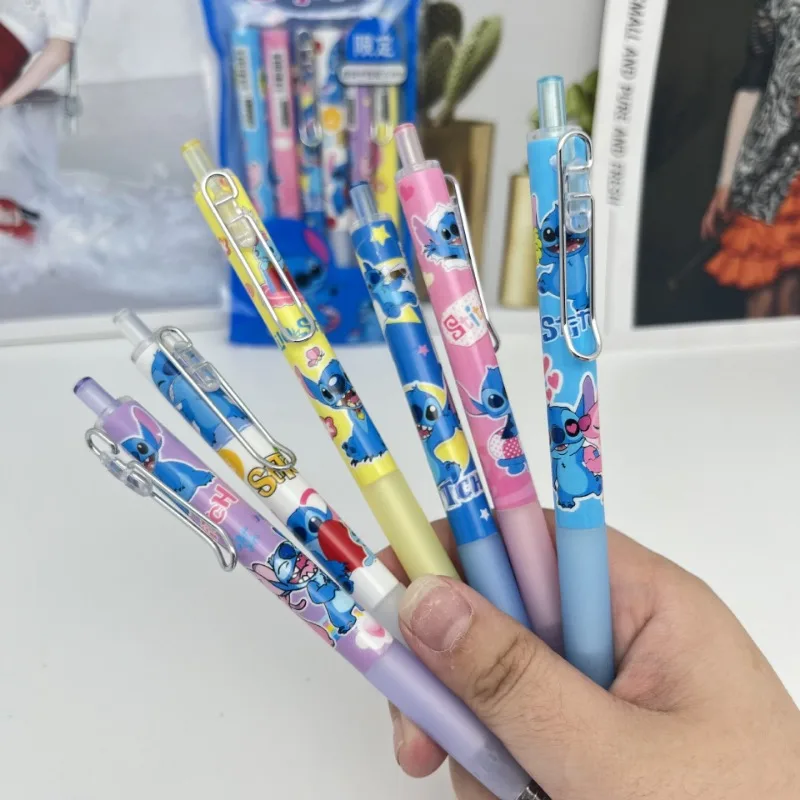 Disney Stitch Gel Pen Cartoon Anime Cute Students Press The Neutral Pen Children Stationery Kawaii School Supplies Holiday Gifts