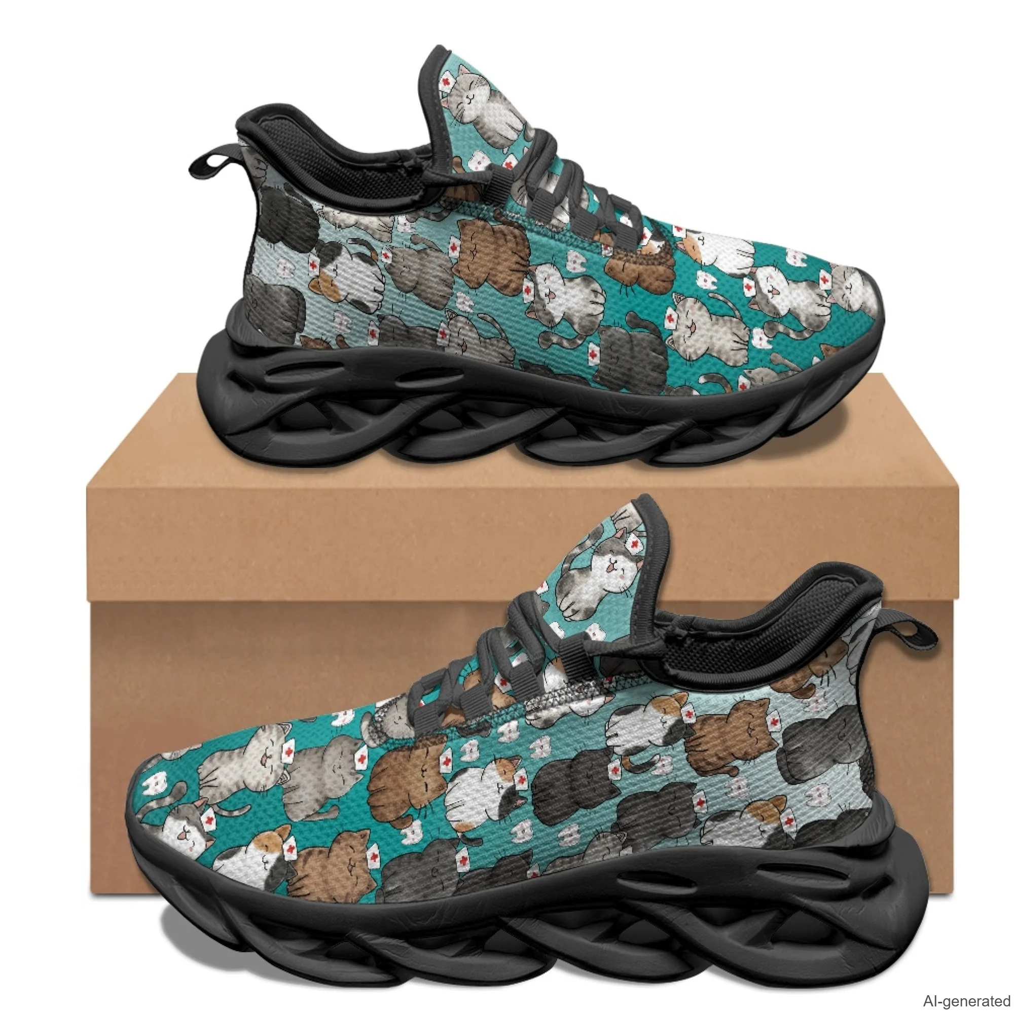 XIXIRIMIDO Max Soul Shoes Cat Medical Pattern Print Running Shoes for Men Casual Fashion Women Snakers Walking Shoes 35-48