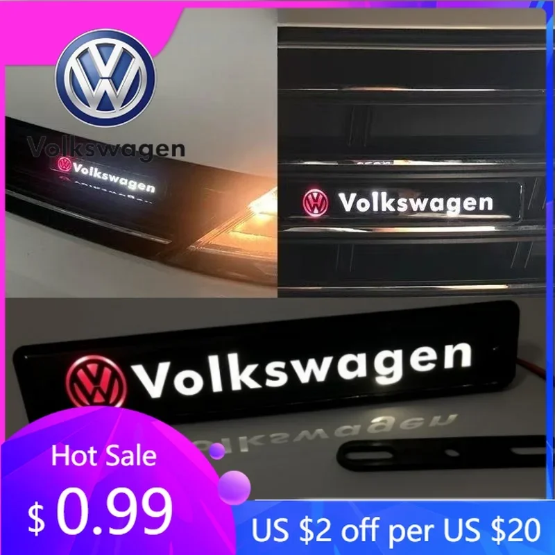

For VW Volkswagen Jetta MK5 Golf Car Mid-net Lamp Badge Emblem Decoration Styling For Volkswagen VW Scirocco Jetta Beetle Golf P