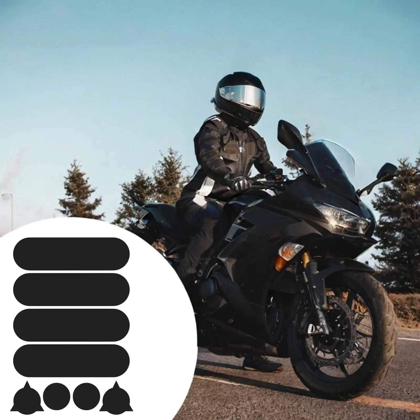Generic Reflective Sticker Warning Sticker Versatile Decor Self Adhesives Black Accessories Decal for Car Motorcycle