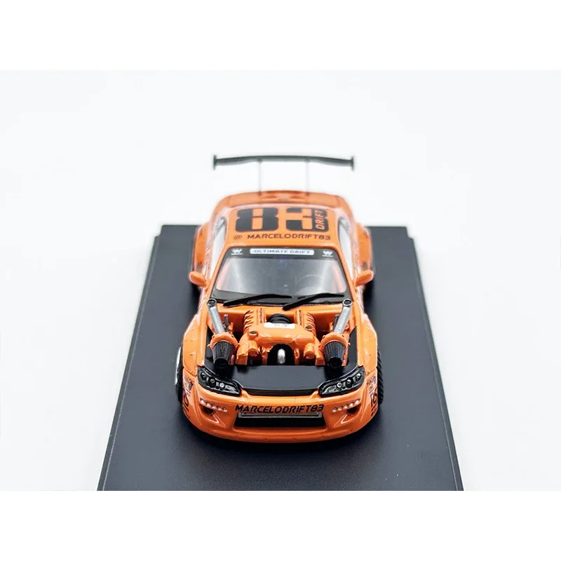 1:64 YS Silvia S15 Marcelo Drift Cayenne V8 motor Diecast Diorama colección de modelos de coches juguetes en miniatura