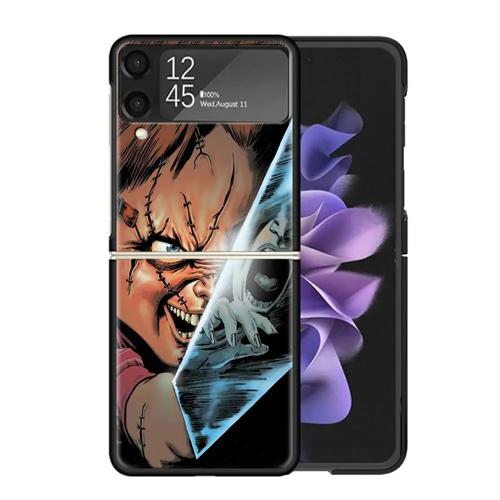 Chucky Gioco del bambino Custodia trasparente per telefono per Samsung Z Flip 5 4 3 Galaxy ZFlip 6 5G Custodia rigida antiurto con stampa TPU PC Coque