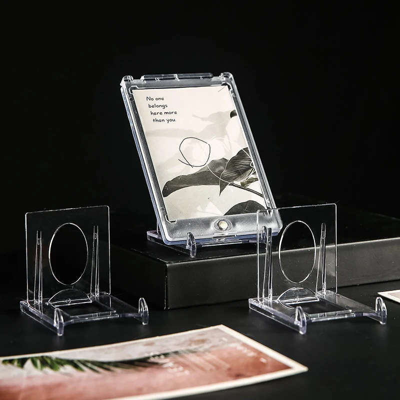 Adjustable Plastic Display Rack Photo Frame Mobile Phone Plate Holder Transparent Acrylic Vertical Business Card Storage Stand