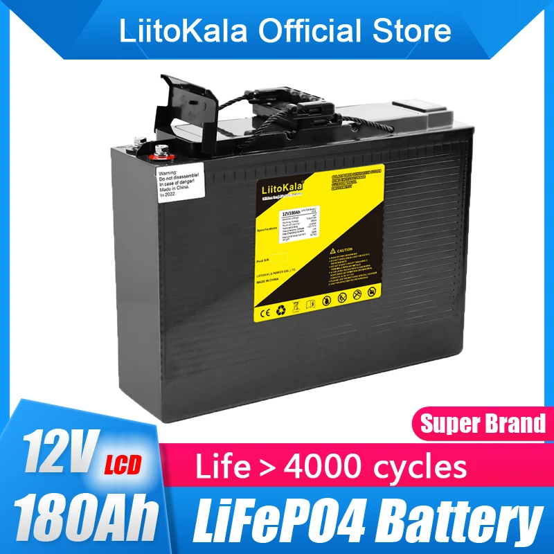 Imagem -03 - Baterias de Energia Liitokala Lifepo4 Bateria para 4s 12.8v Campistas rv Carrinho de Golfe Off-road Off-grid Vento Solar 12v 180ah