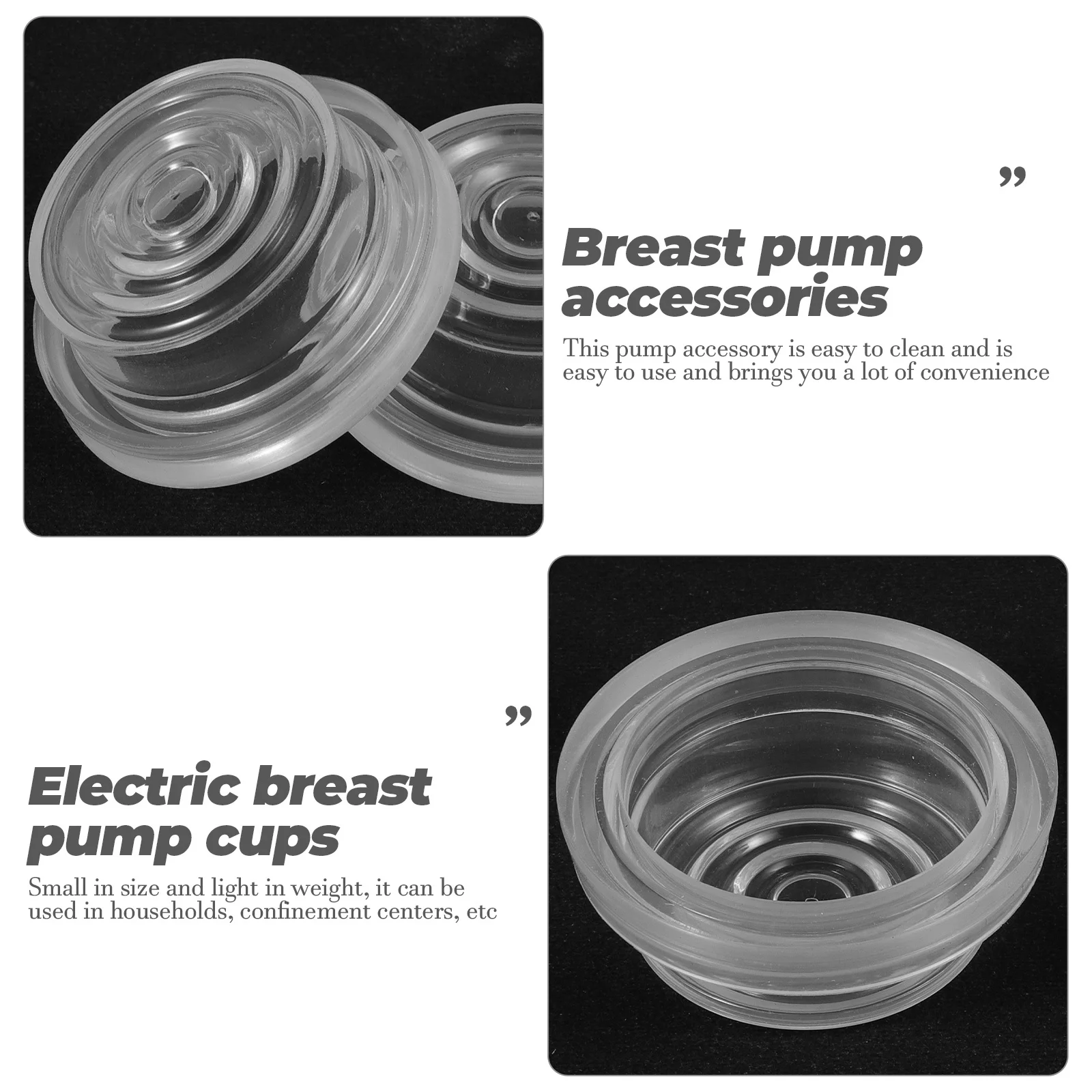 

4Pcs Silicone Breast Pump Accessories Durable Clear Design Wear-Resistant Easy Clean Household Confinement Center Use