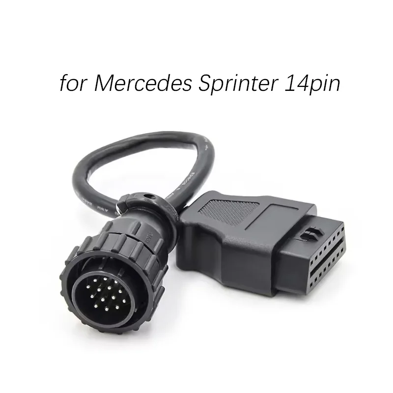 for Mercedes Sprinter 14pin to 16pin Car Diagnostic Cable OBDII OBD2 Adapter Connect Extension Cable