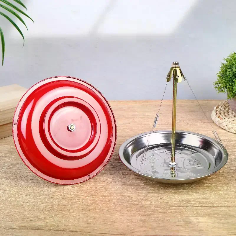 1pc Stainless Steel Ash Catcher Coil Incense Burner Red Anti Extinguishing Incense Plate Ring Incense Rack Home Decoration