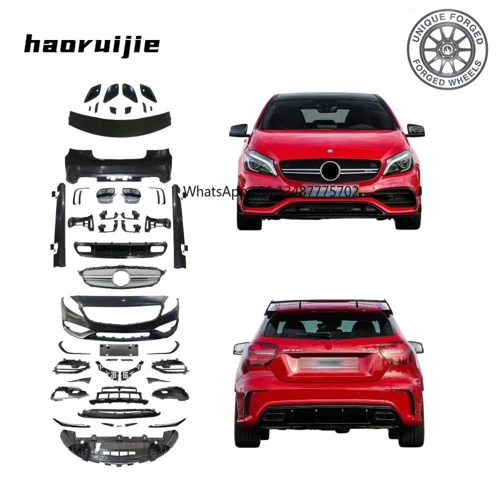 New style OEM Fitment for AMG45 Style Conversion Kit for Benz A-Class W176 2013-2018 Upgrade A45 Body Kit W176 Bumper Conve