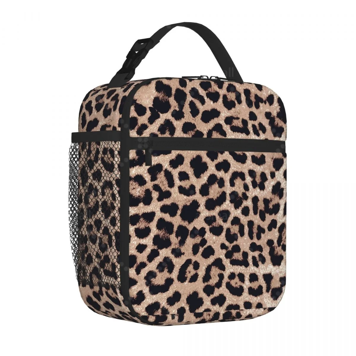 Cheetah Leopard Lunch Bag Reusable Portable Cooler Thermal Lunch Box Oxford Bento Tote Bag for Work Travel Picnic