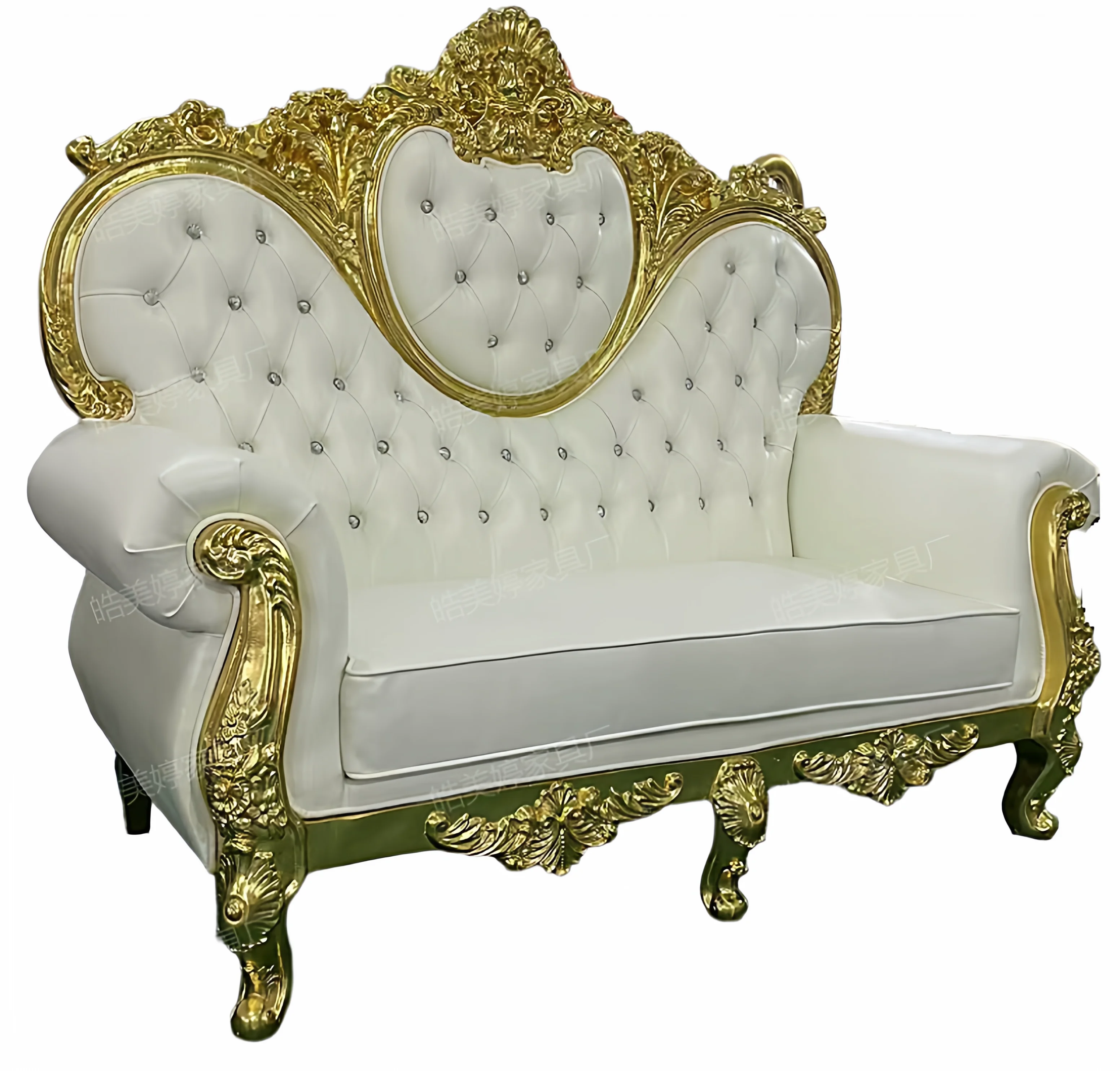 European high-end KTV sofa combination bar villa club carved heart-shaped fabric hotel lobby furniture three people