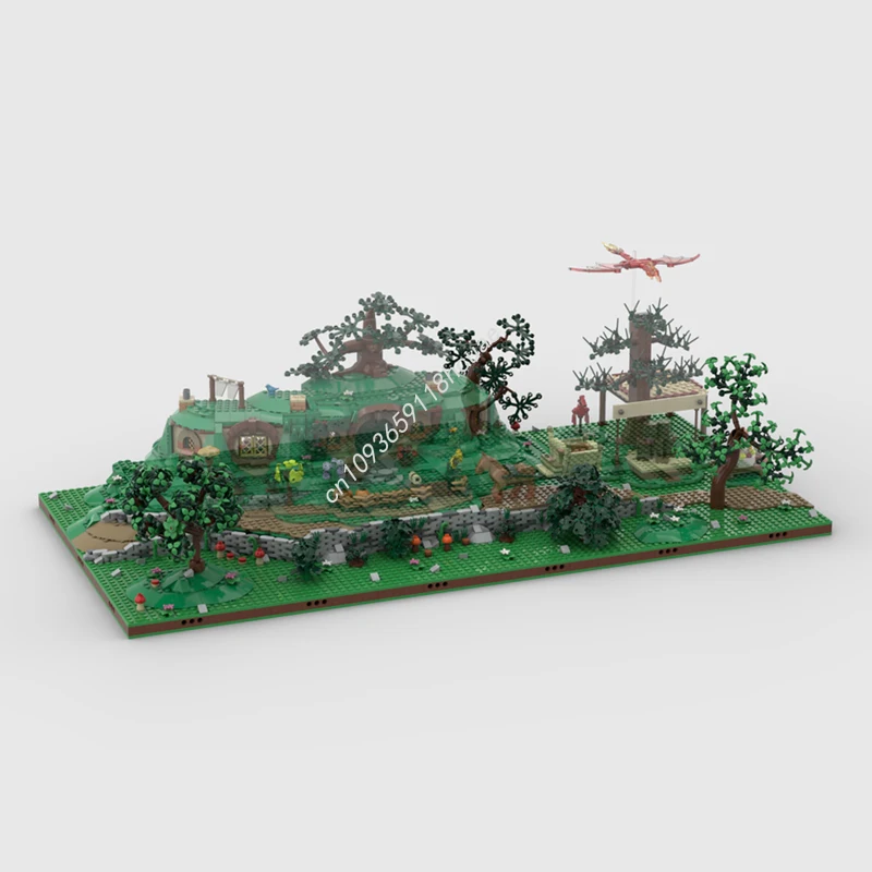 Moc Modular Castle The Rings The Shire - Display for Set 10354 Model Building Blocks DIY Creative Assembly Bricks Toys Kids Gift
