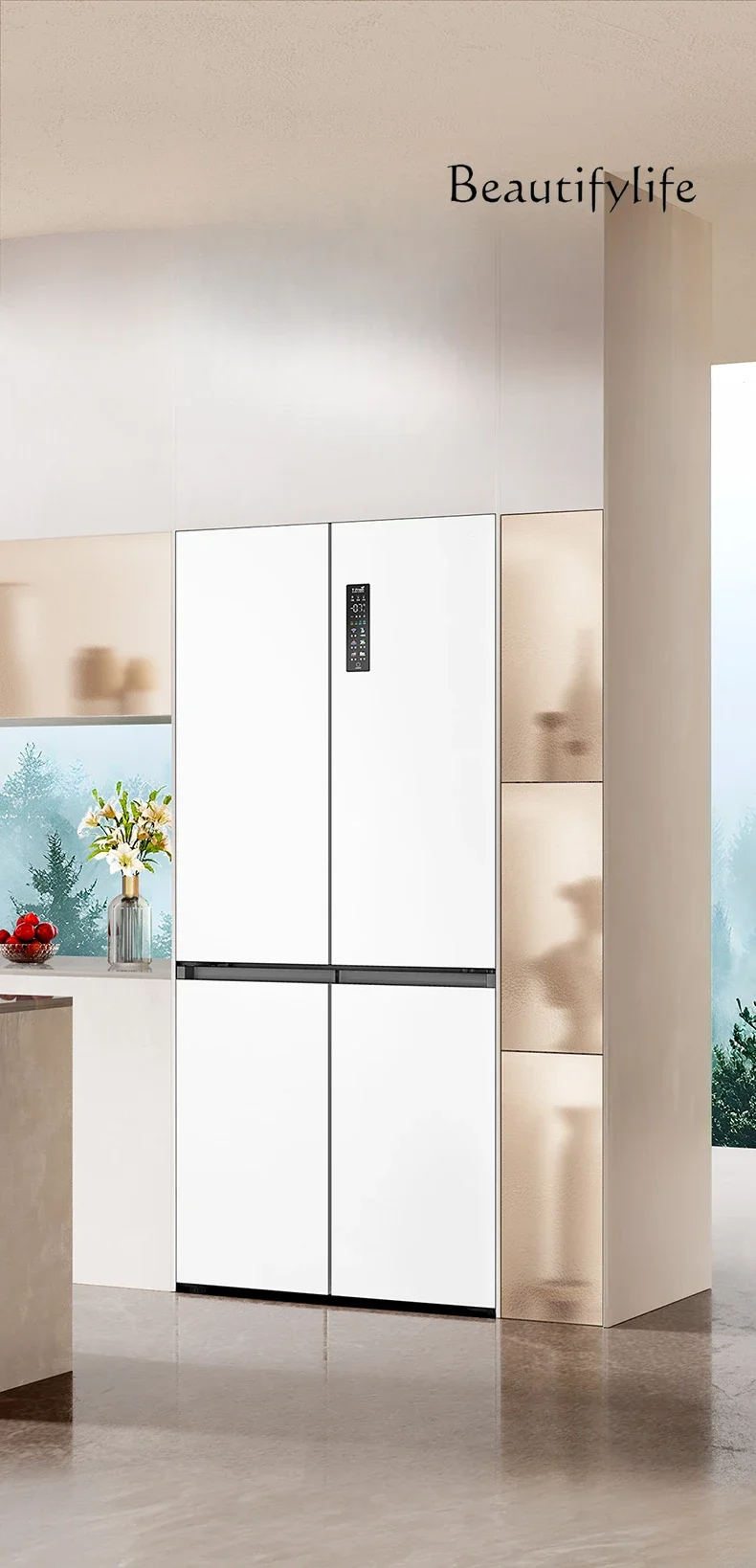 451 L Dual-System Three-Cycle Embedded Cross Door Large Capacity Household Refrigerator Air Cooling Frostless