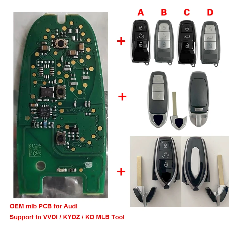 OEM PCB with Aftermarket Shell for A-udi A8 5M Chip Remote Key For URUS 2021 2022 433Mhz Keyless go