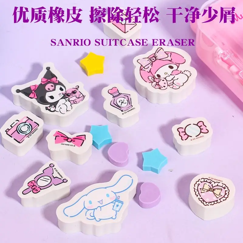 Śliczna gumka Sanrio Kawaii Mymelody Kuromi Hello Kitty Student Cartoon Press gumki szkolne kreatywne artykuły papiernicze