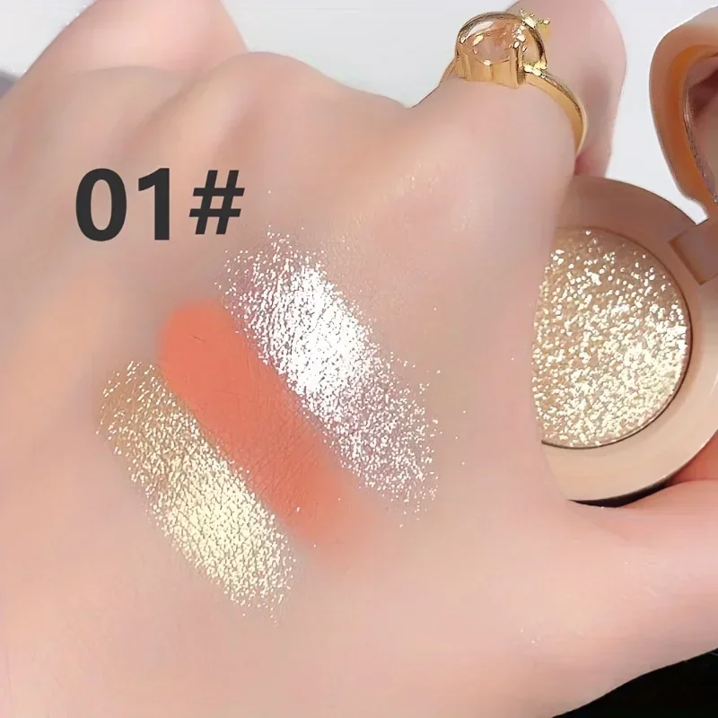 Palette de fards à paupières nacrés mats, faciles à appliquer, légers, trois en un, surligneur, pour créer un Look de maquillage parfait, 1 pièce