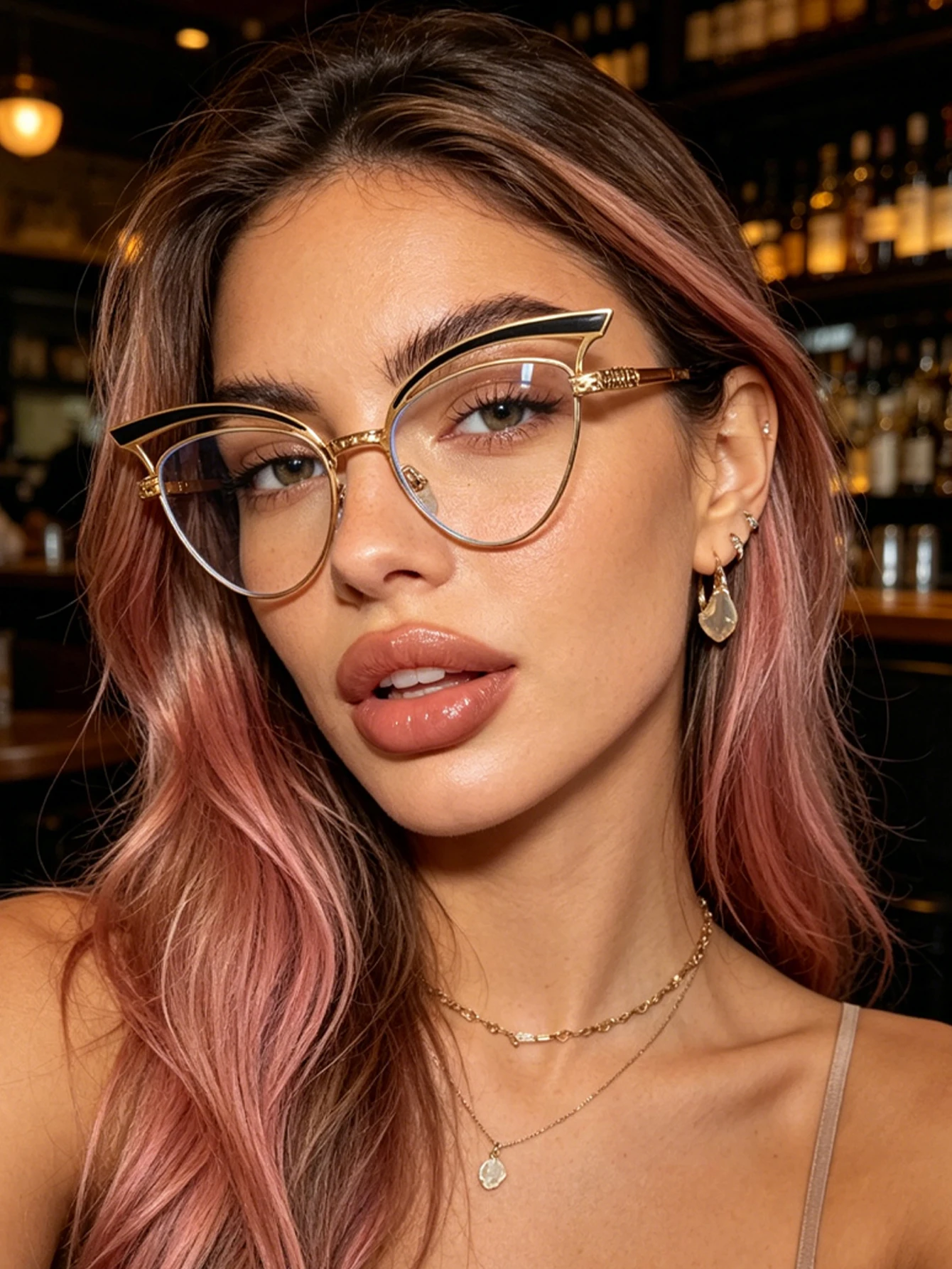 Sunglasses Cat Eye - 1 adet üst düzey oyuk kedi