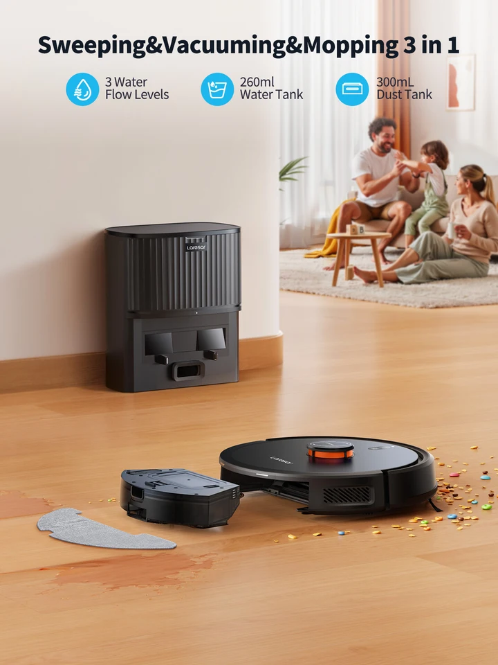 Laresar L20 Robot Vacuum Cleaner 5000Pa Smart LDS Navigation Self