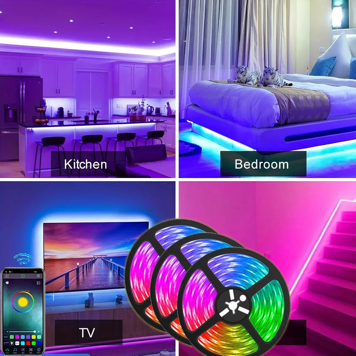 RGB 5050 Led Strip Light Bluetooth App Control 5V USB Led Tape Syn Flexible Ribbon Diode Tape For TV Backlight Room Decoration