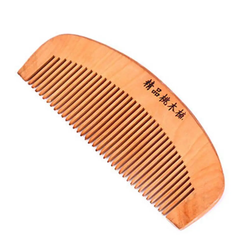 

1pc Pocket Comb Natural Peach Wood Small Comb Anti-static Beard Head Massage Hair Comb Brush for Travel Easy To Carry