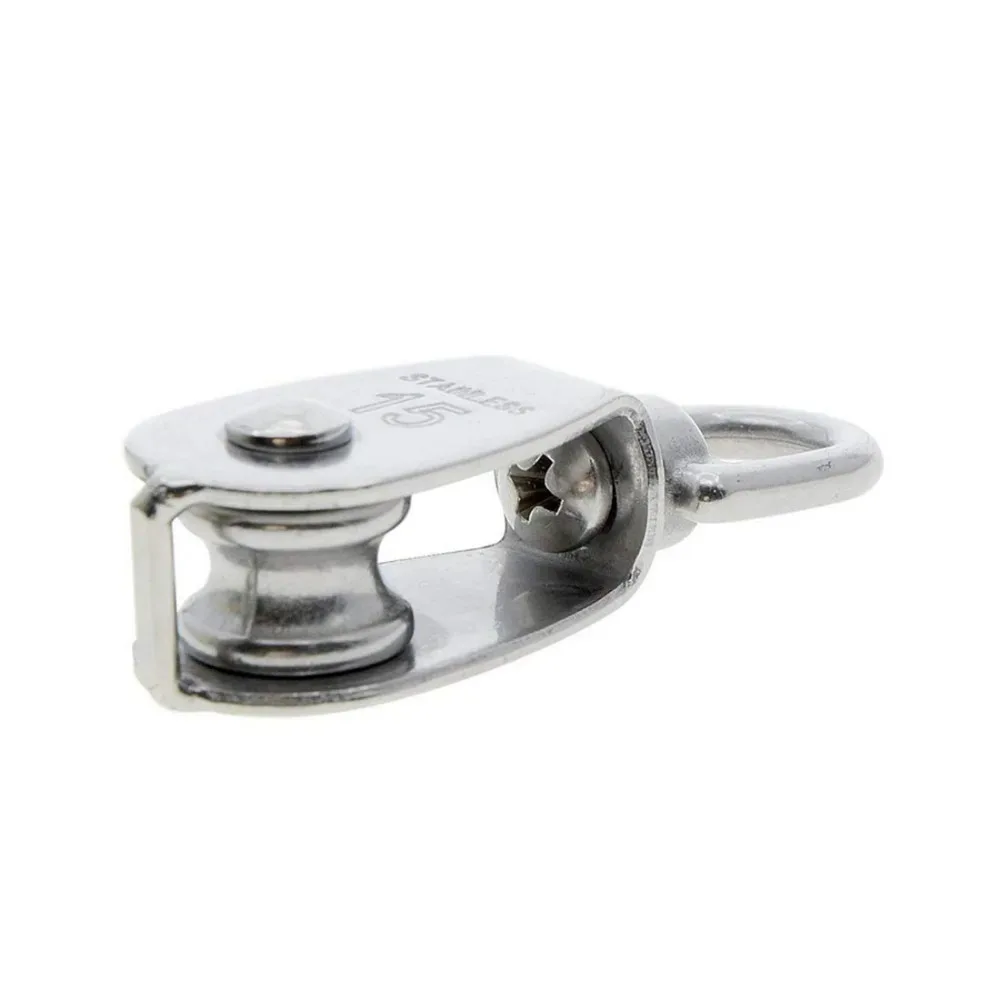Of M15 Lifting Single Pulley Roller 304 Stainless Steel Heavy-duty Single Pulley Rotating Lifting Rope Pulley Set 1/2/4 Pieces