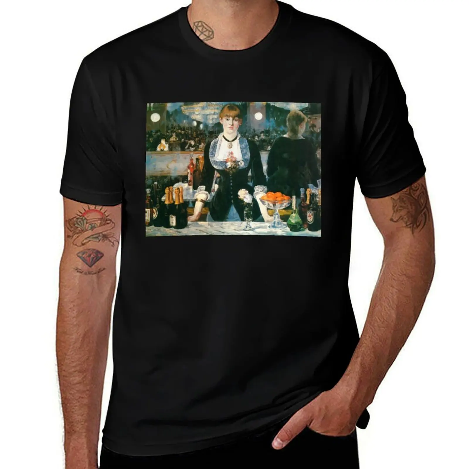 Edouard Manet - A Bar at the Folies-Bergère T-Shirt Soft Cotton Print T-Shirt